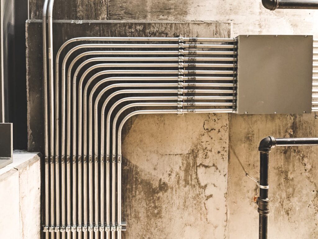 Picture showing neatly installed pipes